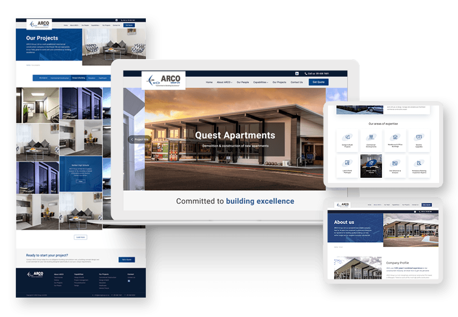 Radim Design created the website for construction company ARCO to present their services